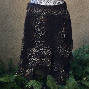 Express leopard print ruffle skirt